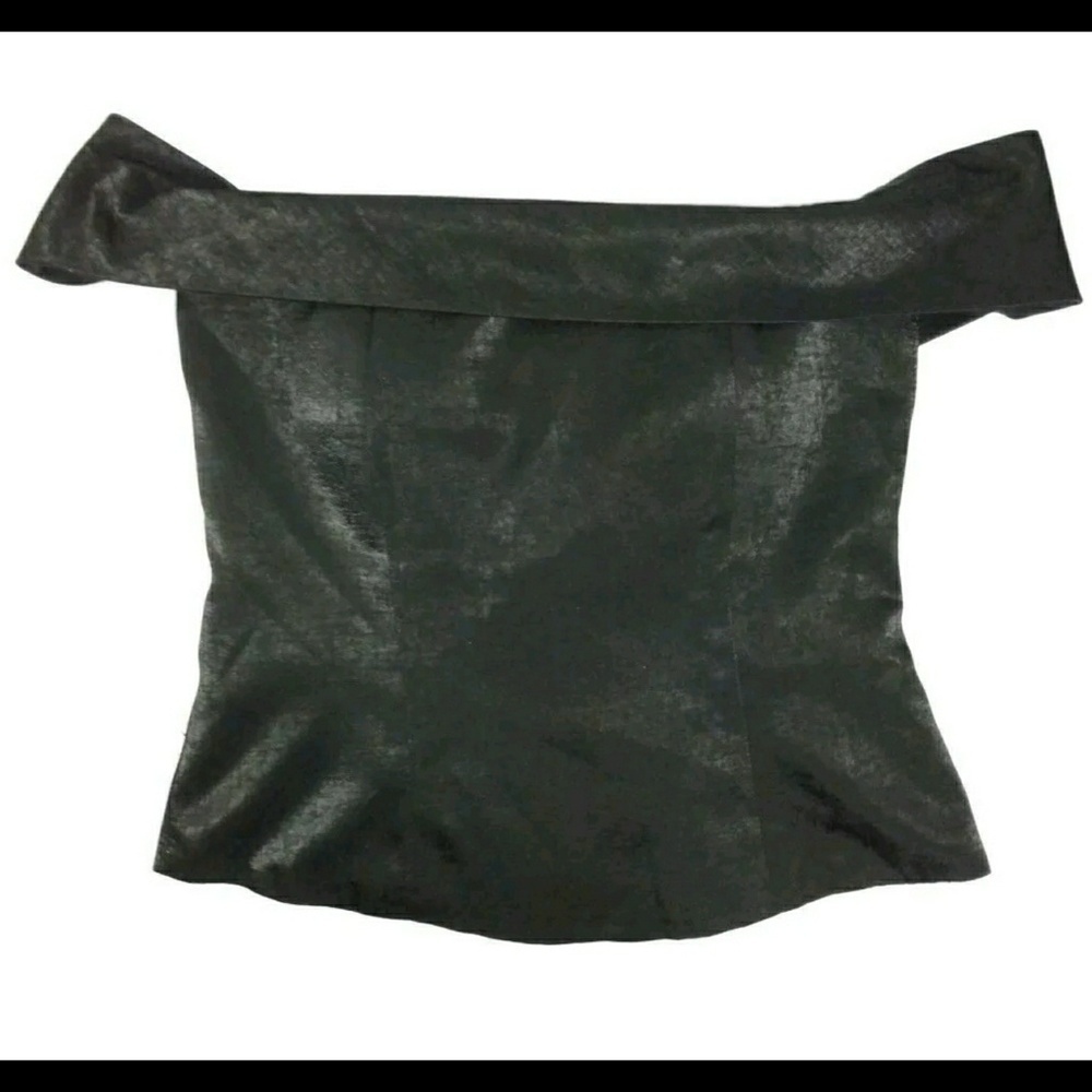 Reve Haute Couture Black Crop Top Off Shoulder XXS